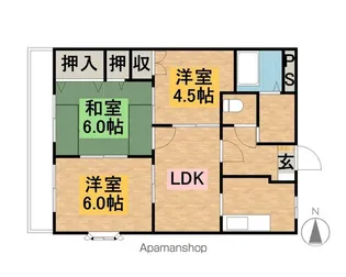 ピアコスモⅡ【2階】の間取り