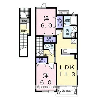 桜弐番館【2階】の間取り