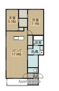 2LDKの間取り画像