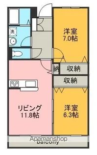 フルスパシエンテ【3階】の間取り