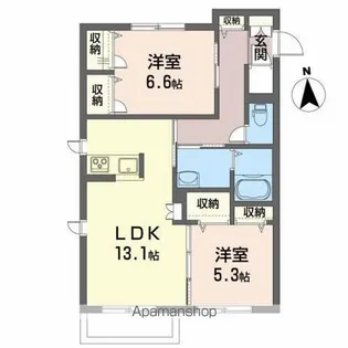 メゾンマスト本宮【1階】の間取り