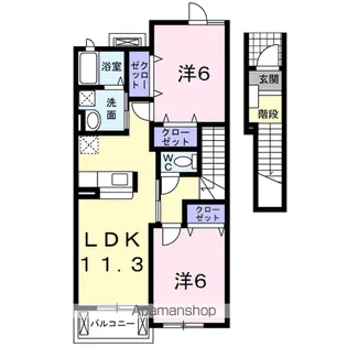アプローズ カーサ A【2階】の間取り