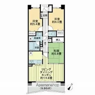 ライオンズマンション千葉グランドタワー【20階】の間取り