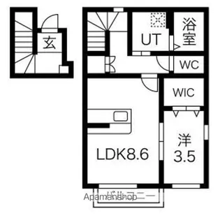 1LDKの間取り画像