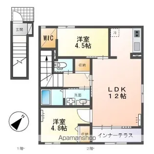 フロレゾン柏FLORAISON KASHIWA【2階】の間取り