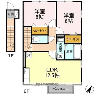 ヒルズフロント大島【2階】の間取り