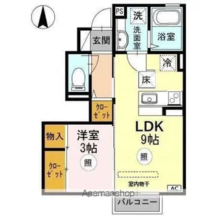 バレンティア【1階】の間取り