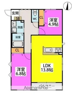TASHIMA R TERRACE【2階】の間取り