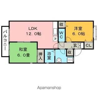 アフローテ山川【2階】の間取り
