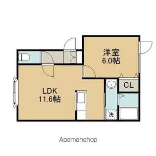 レインボーハウスSHELL【205号室】の間取り