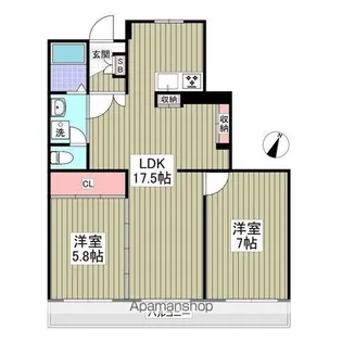 柿の木坂ヴォーンⅢA棟【3階】の間取り