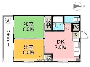清遠マンション【2階】の間取り