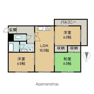 ハイツ石川【4階】の間取り