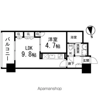 ディークレスト太子堂駅前 EAST【708号室】の間取り