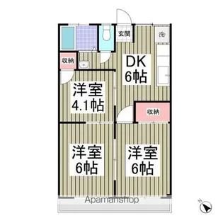 井上ハイツ 相模原【1階】の間取り