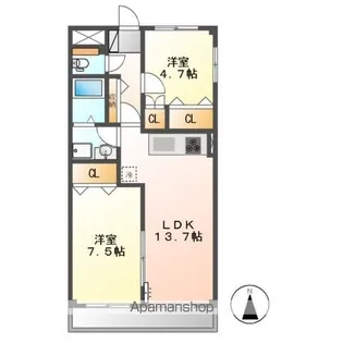 ウィンディヒルズ【1階】の間取り
