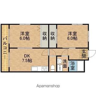プレステージプチメゾン【202号室】の間取り