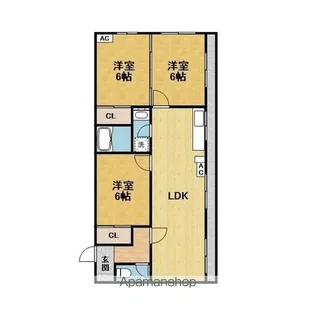 愛名マンション【4階】の間取り