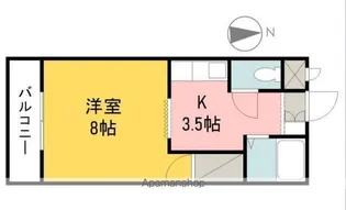 ハイツ紫【206号室】の間取り