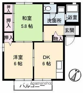 ビレッジ城北 B棟【1階】の間取り