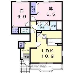 メゾン・サントウC棟【1階】の間取り