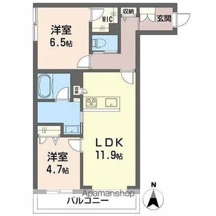 シャーメゾン セルディーナ【2階】の間取り