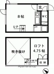 パルメゾン宝塚【108号室】の間取り