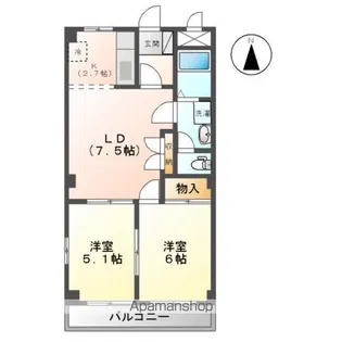 クレストール蘇我【1階】の間取り