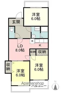 コーポ中山A棟【2階】の間取り