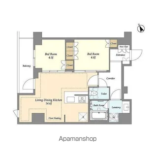 オアーゼ日暮里レジデンス【11階】の間取り