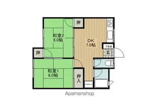 ハイツイイヤマ【105号室】の間取り