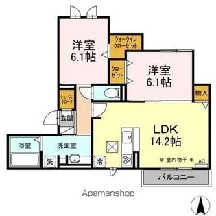 コンフォール則武【1階】の間取り