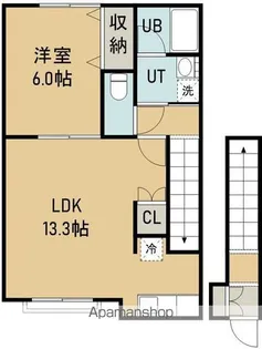 アスティ鳴川【F号室】の間取り