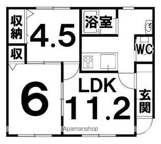 2LDKの間取り画像