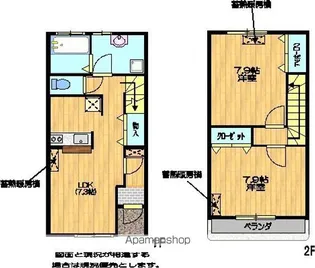 タウンハウス桜【B号室号室】の間取り
