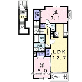 岐阜県岐阜市上土居【アパート】の間取り