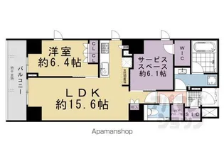 パークホームズ四条河原町【801号室】の間取り