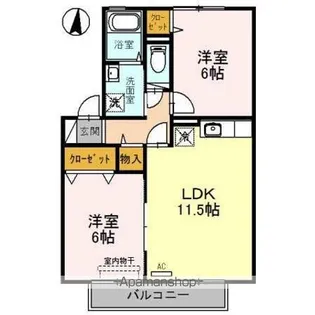 サンドミール【2階】の間取り