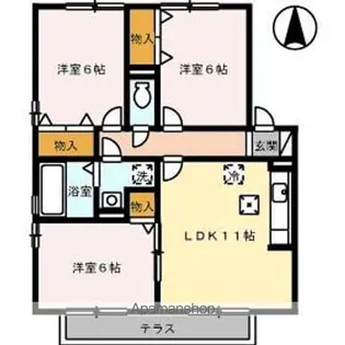 ウィルモアC【1階】の間取り