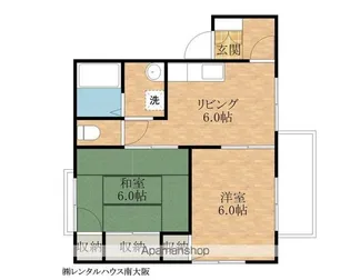 ハローハイツ河畑Ⅱ【C202号室】の間取り