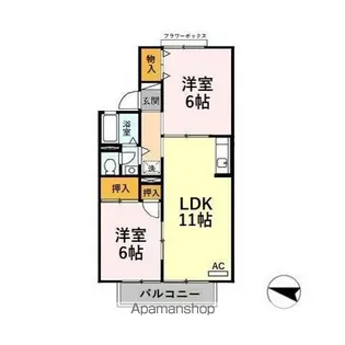 グランシャリオ結 AB【2階】の間取り