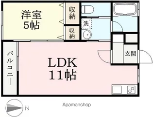 デンファーレ・エル【102号室】の間取り