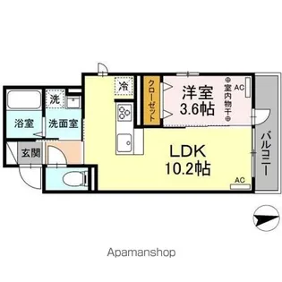 DーROOM蒲町【2階】の間取り