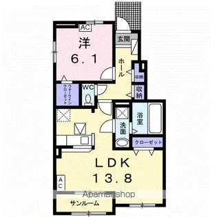 岐阜県岐阜市東鶉4丁目【アパート】の間取り