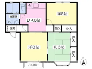 メンバーズタウン盛岡D【2階】の間取り