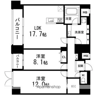 ルアーナ・エール・レジデンス仙台【702号室】の間取り