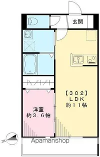 グランディール【302号室号室】の間取り