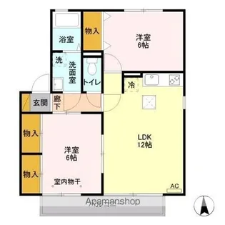 ハイカムールA&A B【1階】の間取り