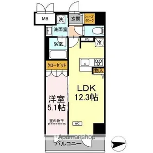 IS二十人町【11階】の間取り