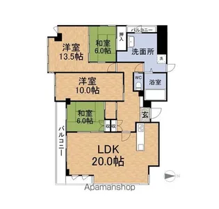 グランドマジソン【401号室】の間取り